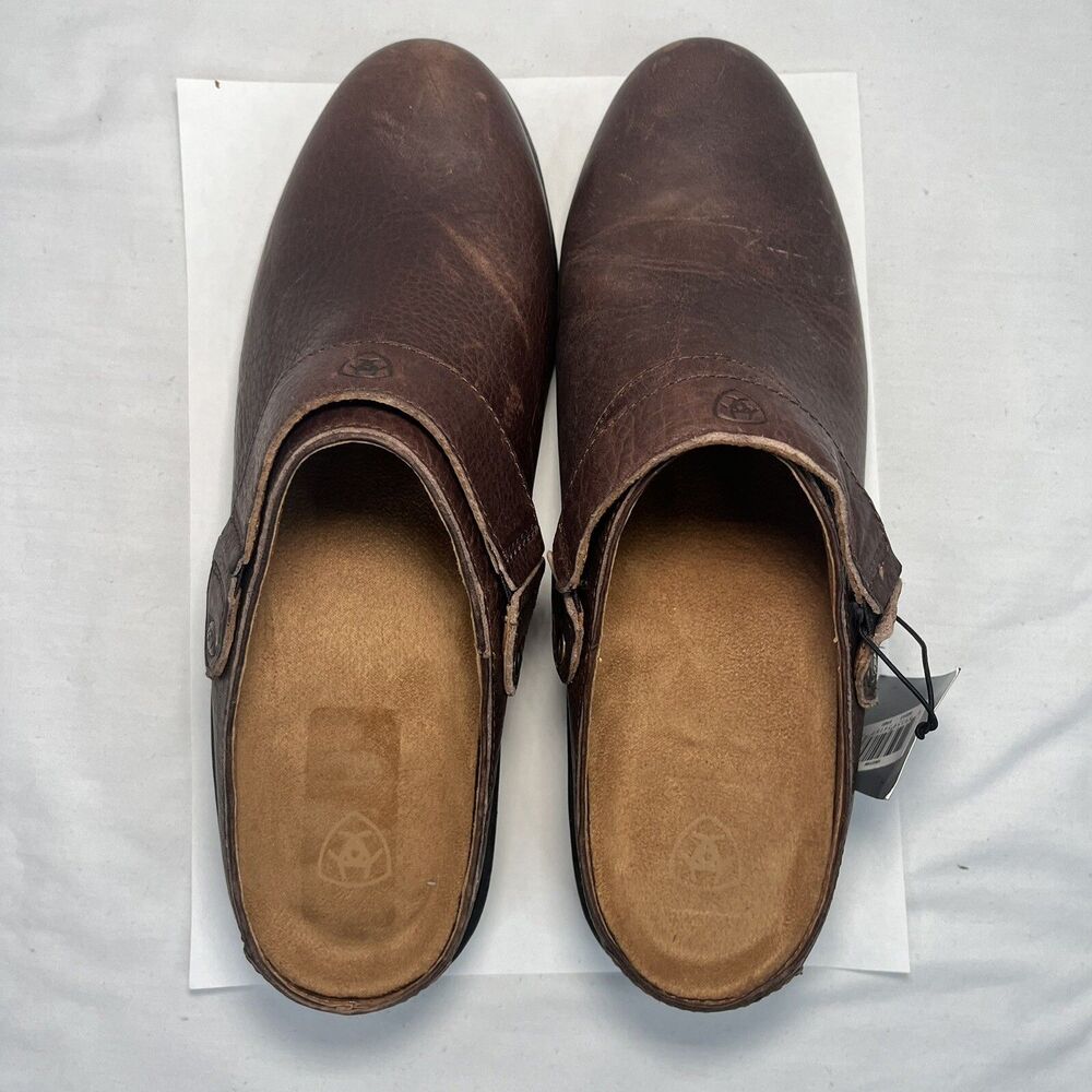 Ariat Sport Mules Brown Leather Slip On Shoes Heels Comfort Women 9.5 - Picture 6 of 9
